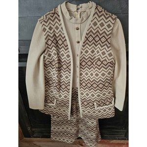 Vintage Womens Size Medium R & K Knits Polyester Shirt / Vest and Pants Outfit